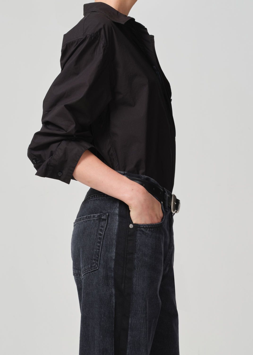 Aave Oversized Cuff Shirt in Black sold by Citizens Of Humanity product image thumbnail 3