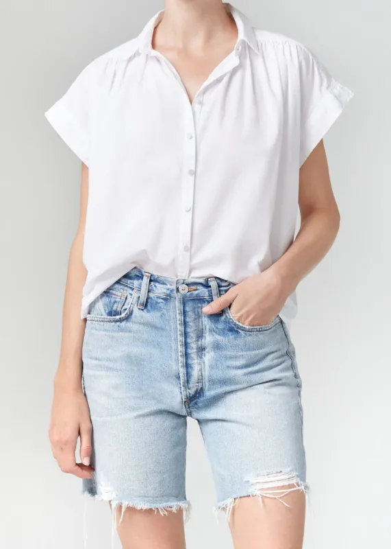 Penny Short Sleeve Blouse in Star White sold by Citizens Of Humanity