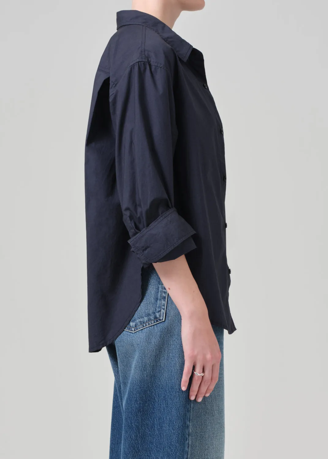 Kayla Shrunken Shirt in Navy sold by Citizens Of Humanity product image thumbnail 3
