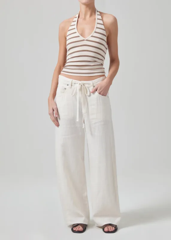 Brynn Drawstring Linen Trouser in Vanilla sold by Citizens Of Humanity