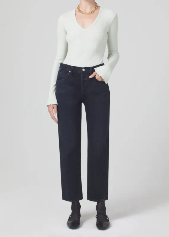 Emery Crop Relaxed Straight in Licorice sold by Citizens Of Humanity