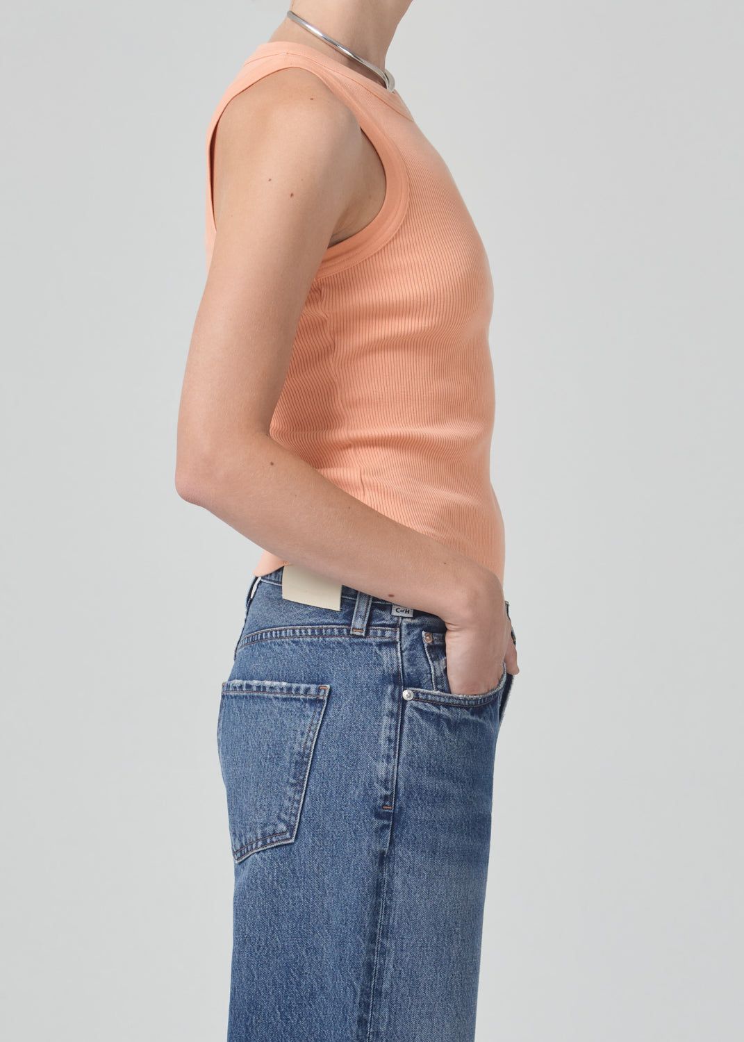 Isabel Rib Tank in Papaya sold by Citizens Of Humanity product image thumbnail 3