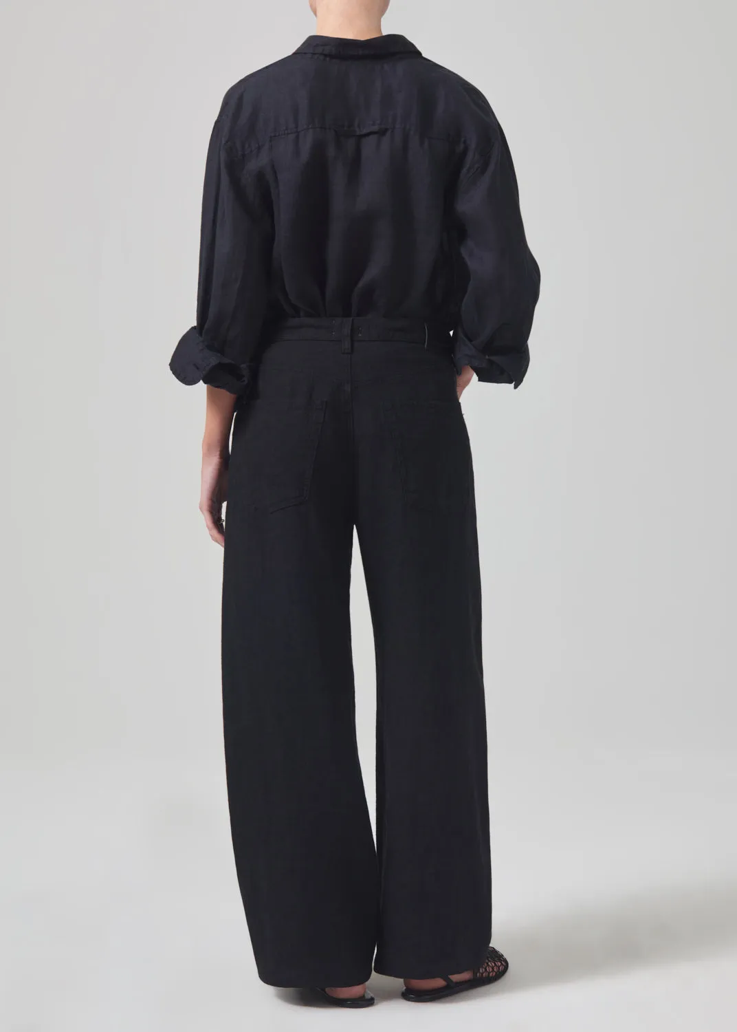 Brynn Drawstring Linen Trouser in Black sold by Citizens Of Humanity product image thumbnail 2