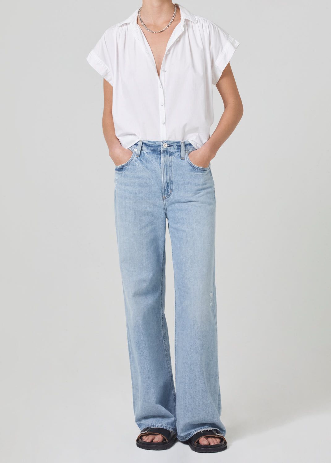 Penny Short Sleeve Blouse in White sold by Citizens Of Humanity product image thumbnail 5