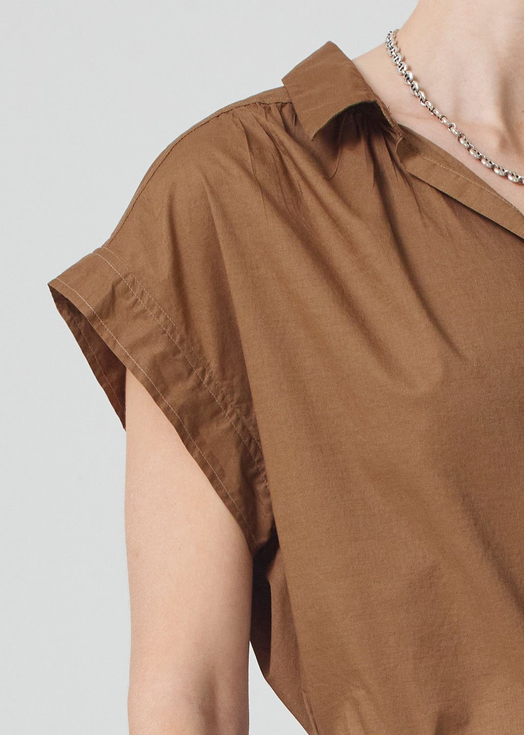 Penny Short Sleeve Blouse in Malt Ball sold by Citizens Of Humanity product image thumbnail 4