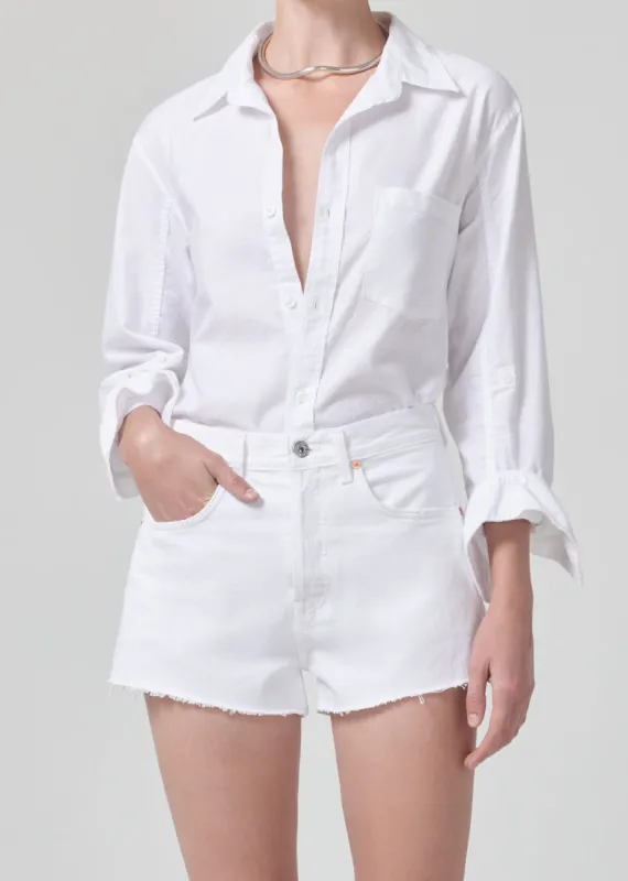 Kayla Shrunken Shirt in Oxford White sold by Citizens Of Humanity