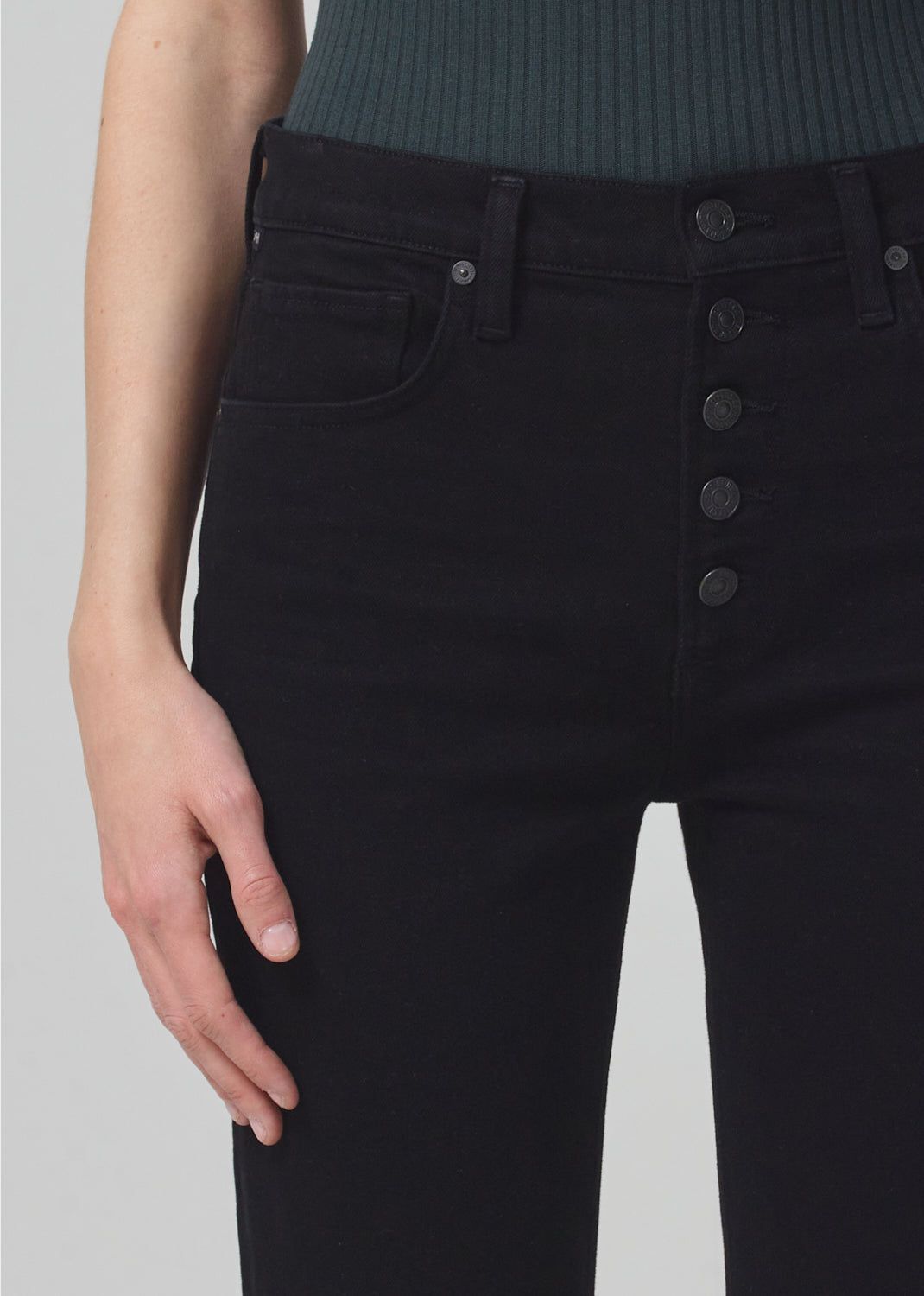 Daphne High Rise Stovepipe Exposed Fly in Jet Black sold by Citizens Of Humanity product image thumbnail 5