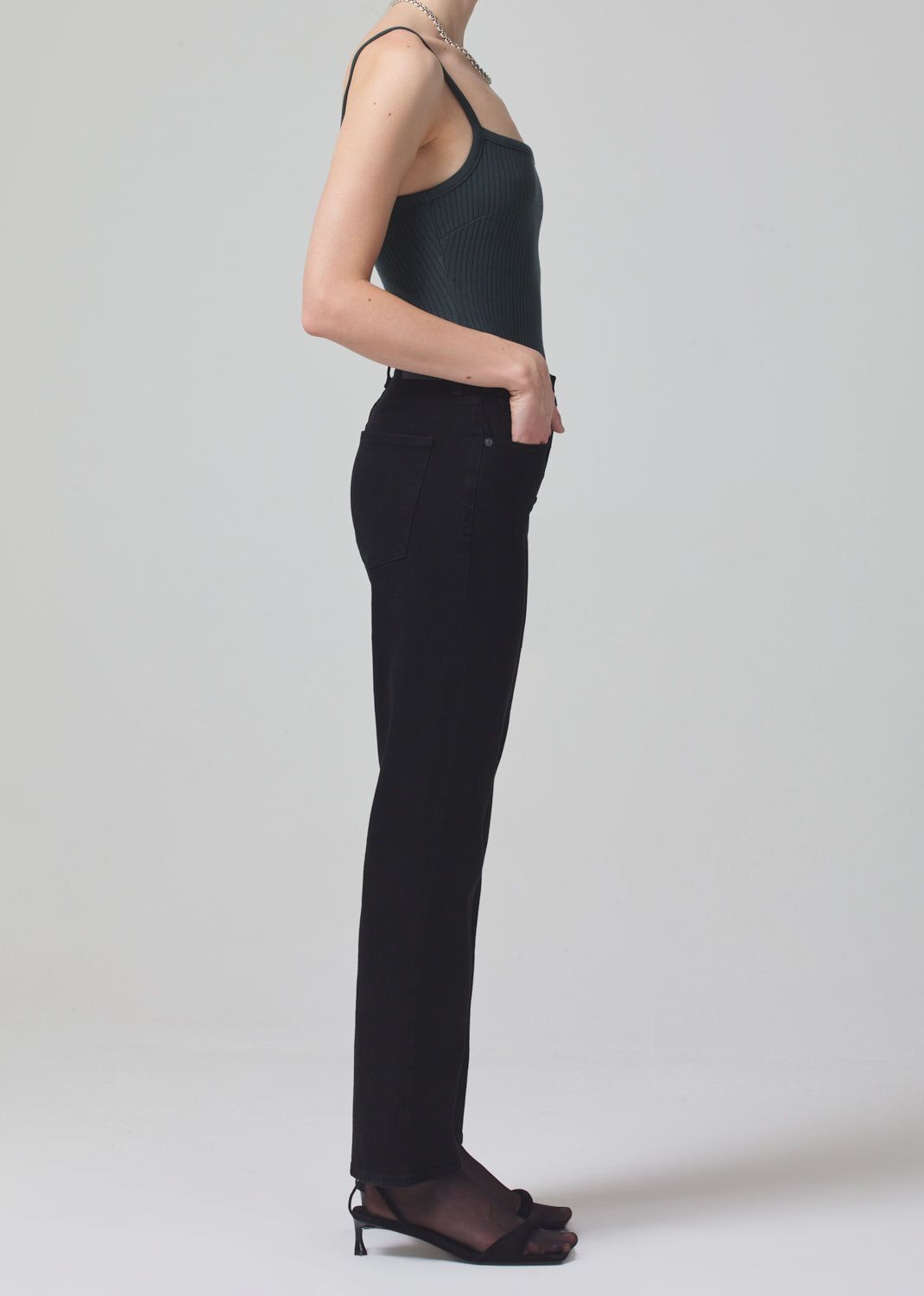 Daphne High Rise Stovepipe Exposed Fly in Jet Black sold by Citizens Of Humanity product image thumbnail 3