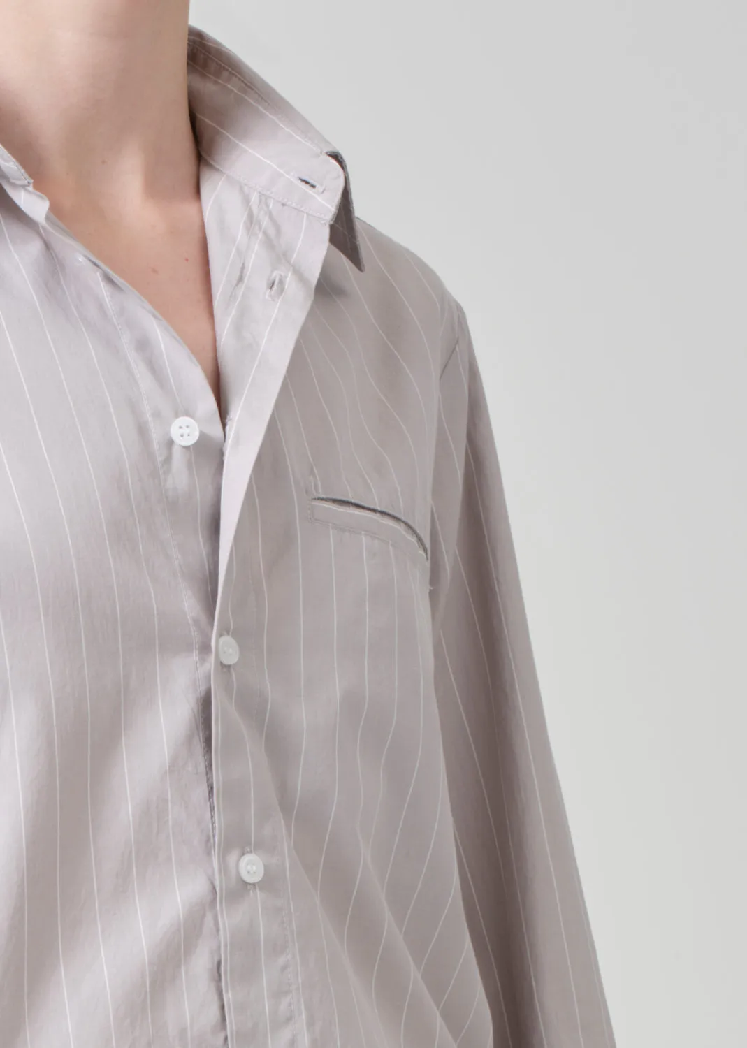 Fino Cropped Shirt in Tailor Grey Stripe sold by Citizens Of Humanity product image thumbnail 5