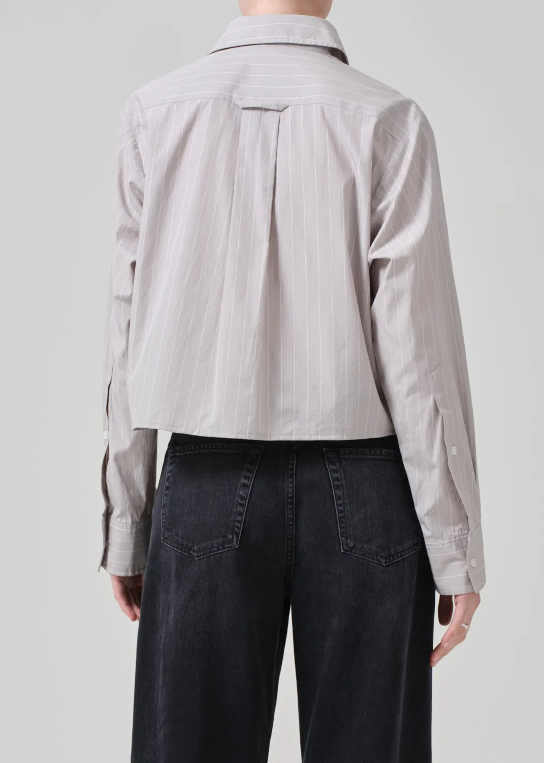 Fino Cropped Shirt in Tailor Grey Stripe sold by Citizens Of Humanity product image thumbnail 3