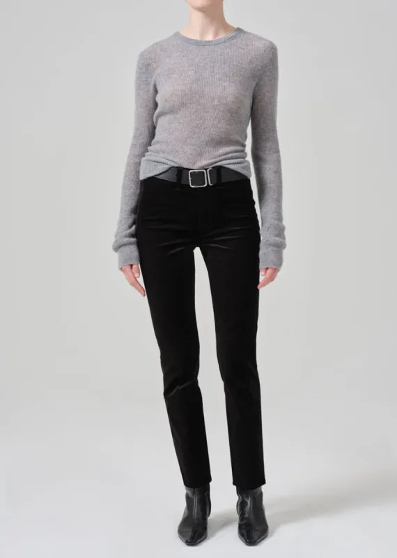 Isola Slim Crop Welt Pocket Velvet in Black sold by Citizens Of Humanity