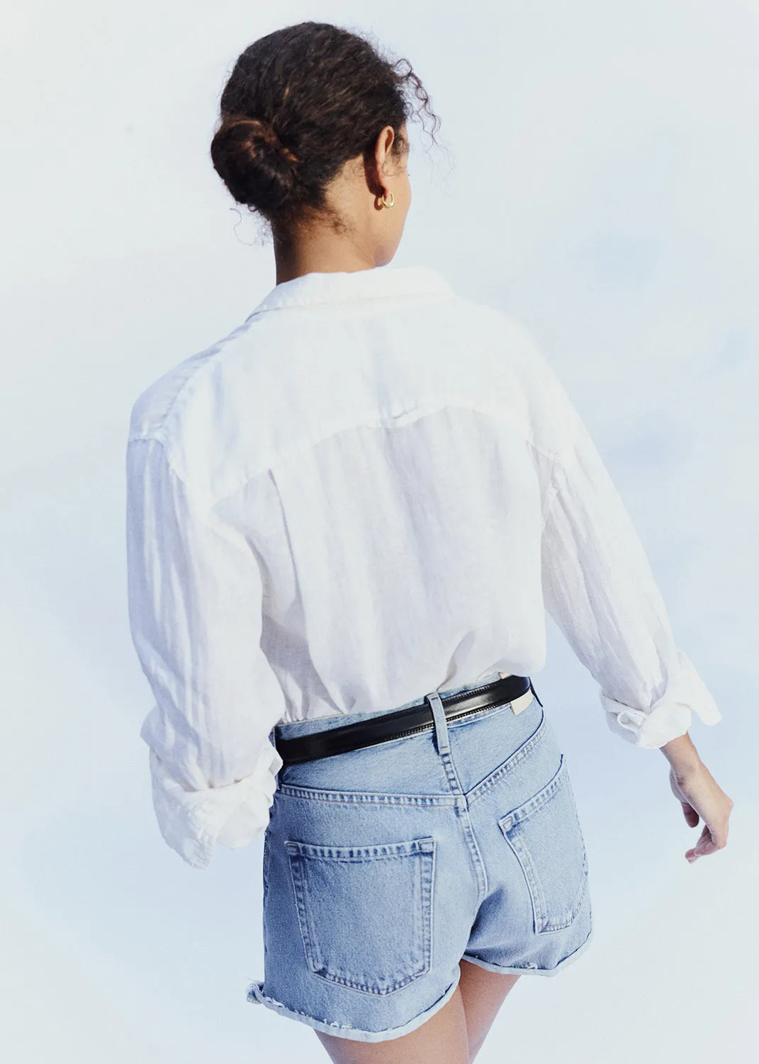 Kayla Shrunken Linen Shirt in Vanilla sold by Citizens Of Humanity product image thumbnail 2