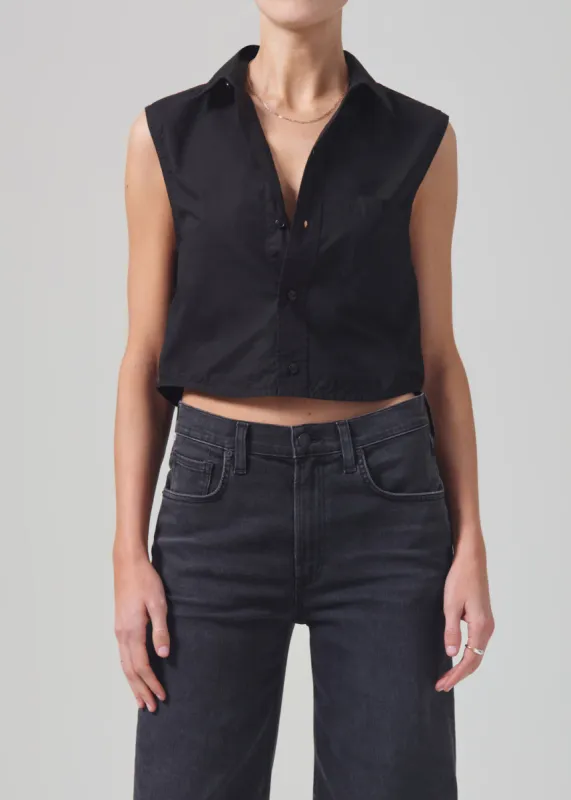 Anders Sleeveless Crop in Black made by Citizens Of Humanity