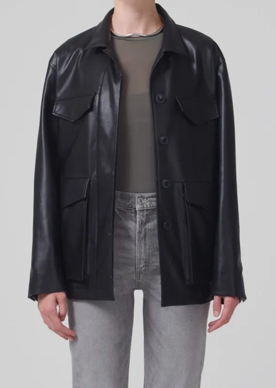 Celio Vegan Leather Jacket in Black sold by Citizens Of Humanity