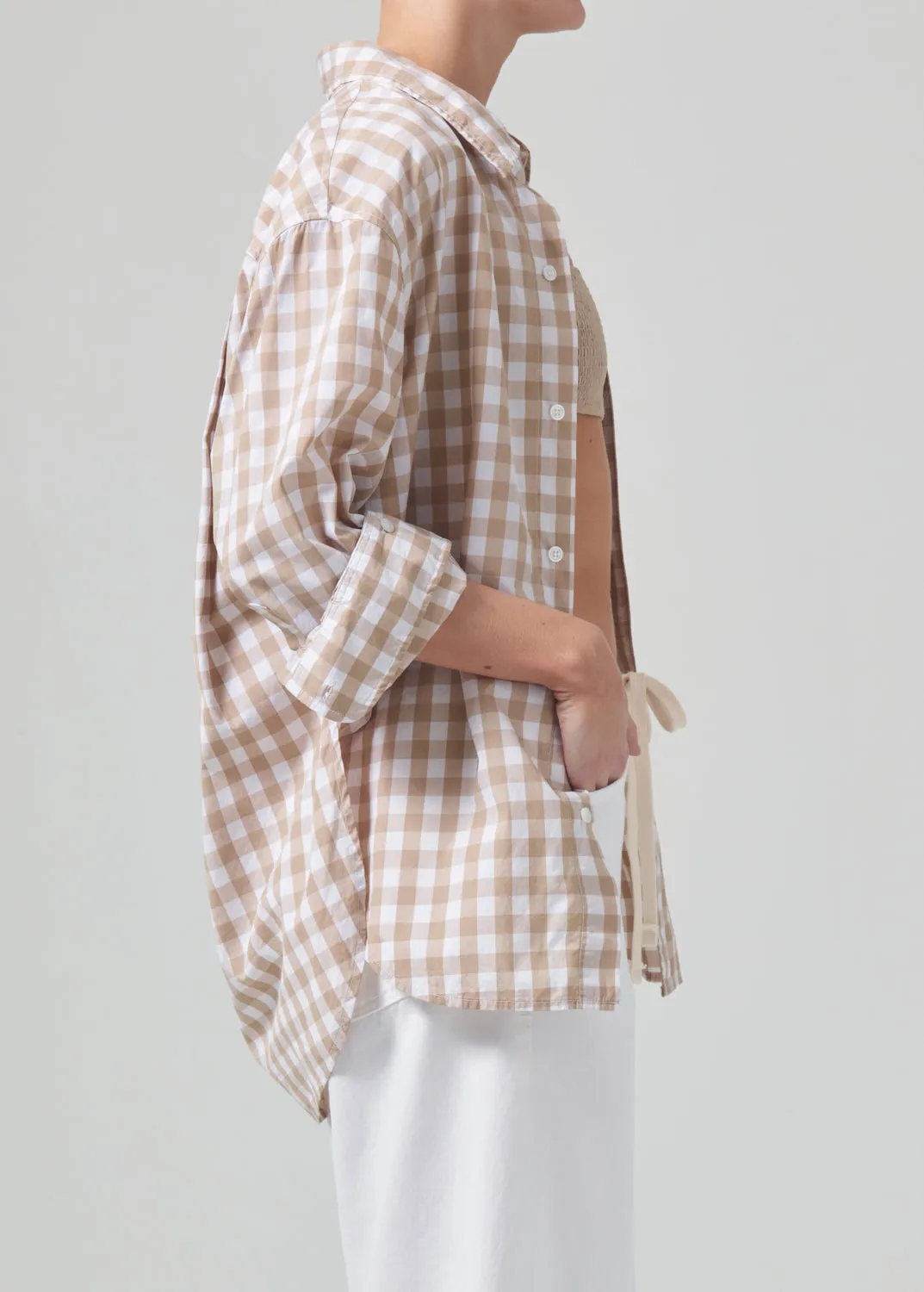 Kayla Shirt in Khaki Gingham sold by Citizens Of Humanity product image thumbnail 3