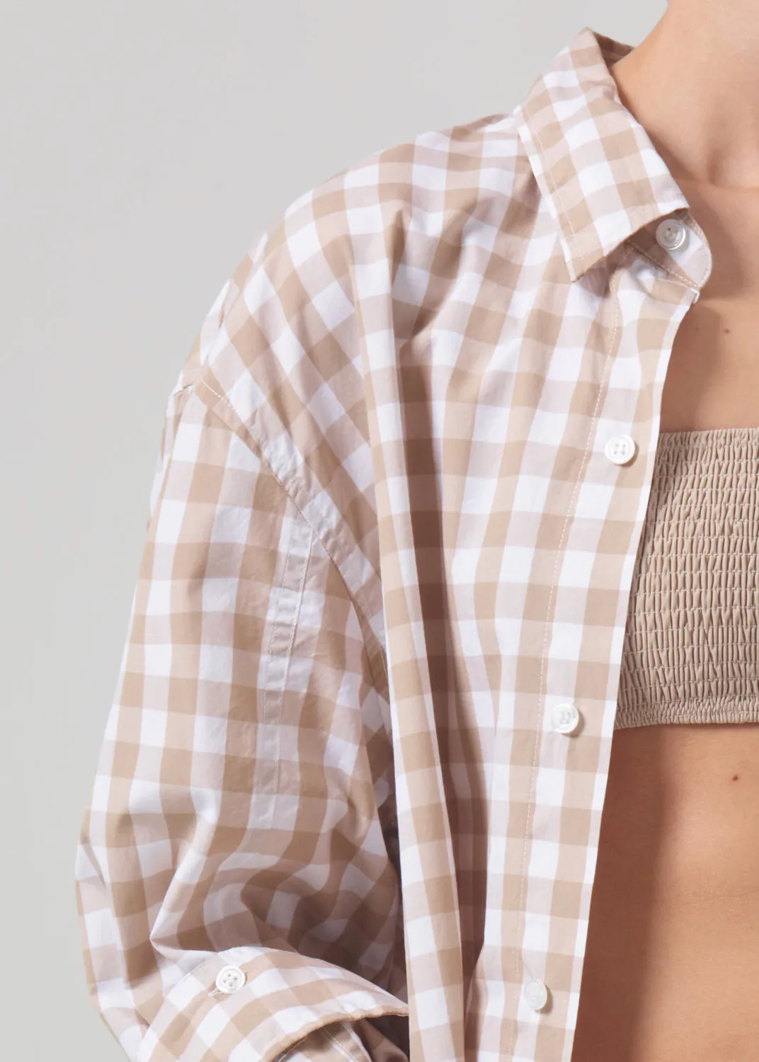 Kayla Shirt in Khaki Gingham sold by Citizens Of Humanity product image thumbnail 4