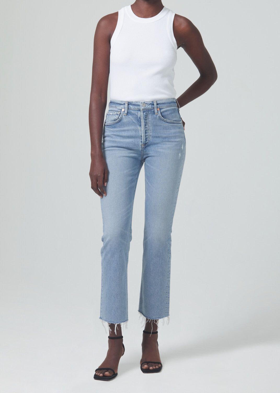 Isola Mid Rise Cropped Boot in Blue Moon sold by Citizens Of Humanity