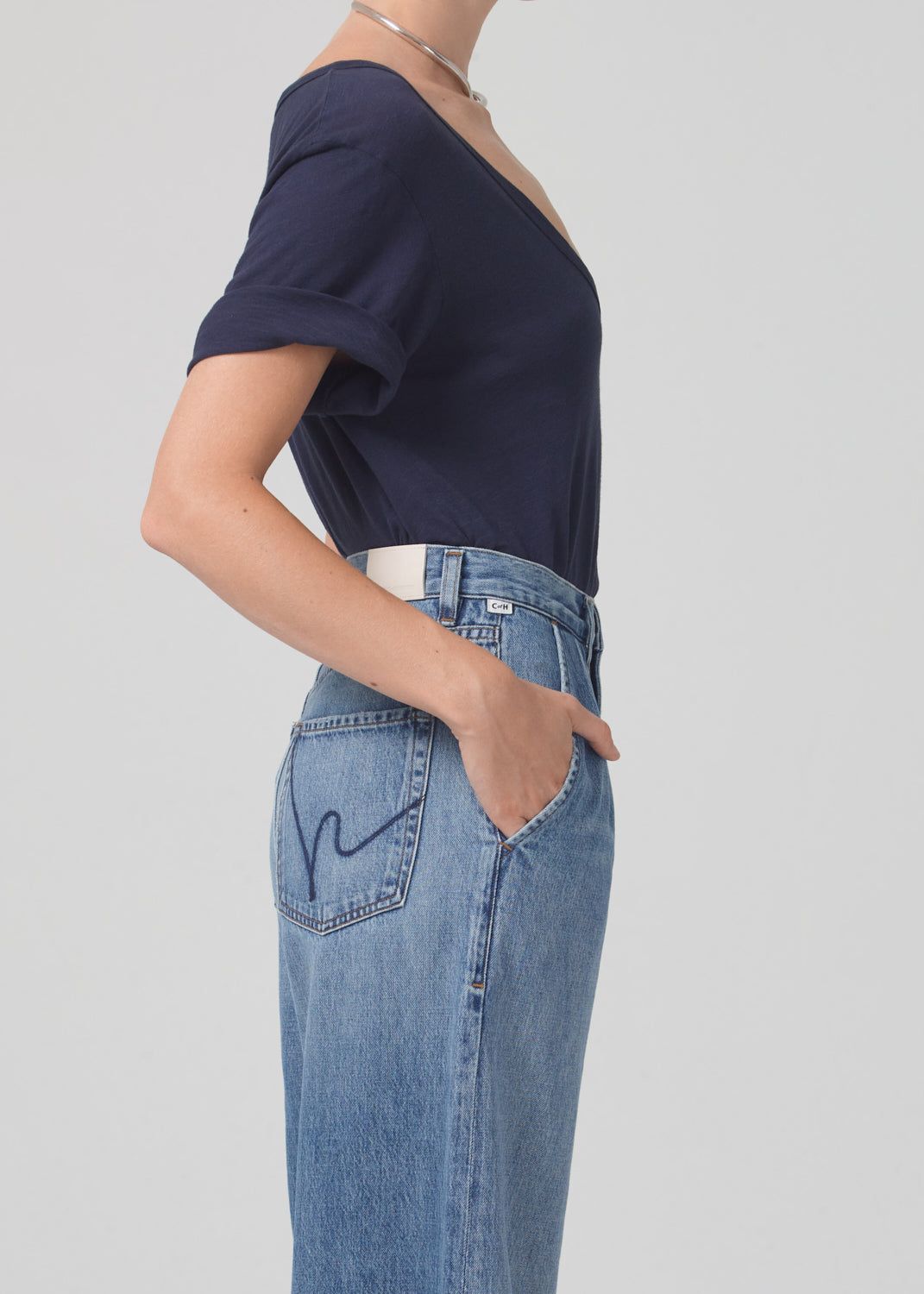 Cecilie V-Neck in Navy sold by Citizens Of Humanity product image thumbnail 3