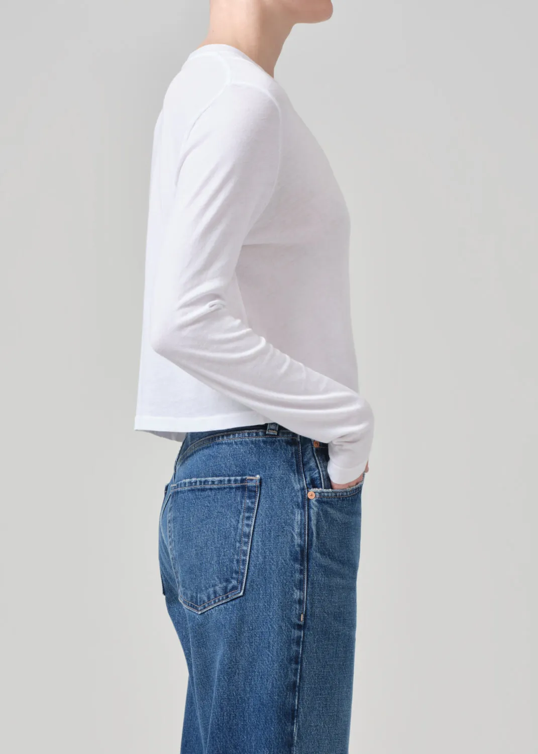 Sabine Cropped Long Sleeve in White sold by Citizens Of Humanity product image thumbnail 3