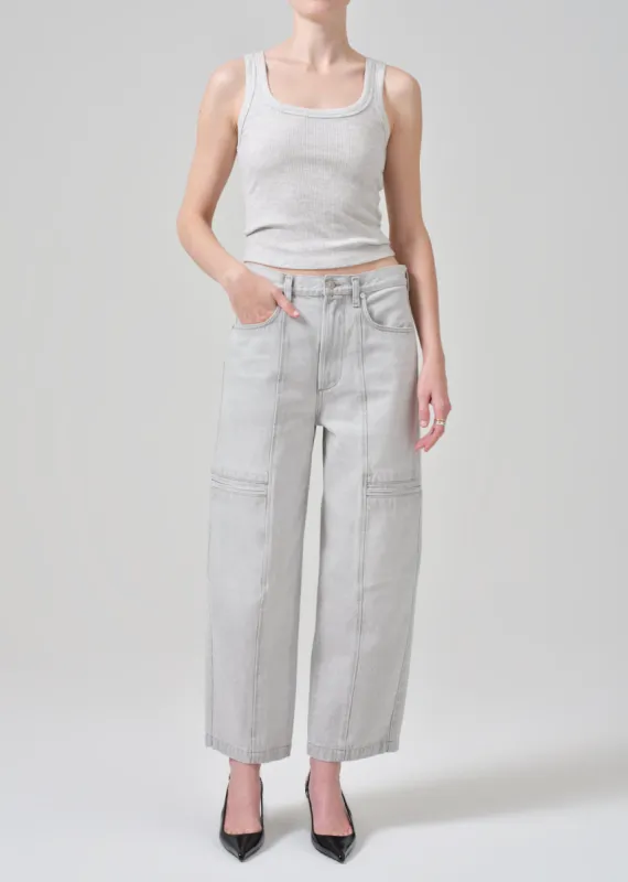 Gianna Seamed Cropped Baggy in Heather Grey sold by Citizens Of Humanity