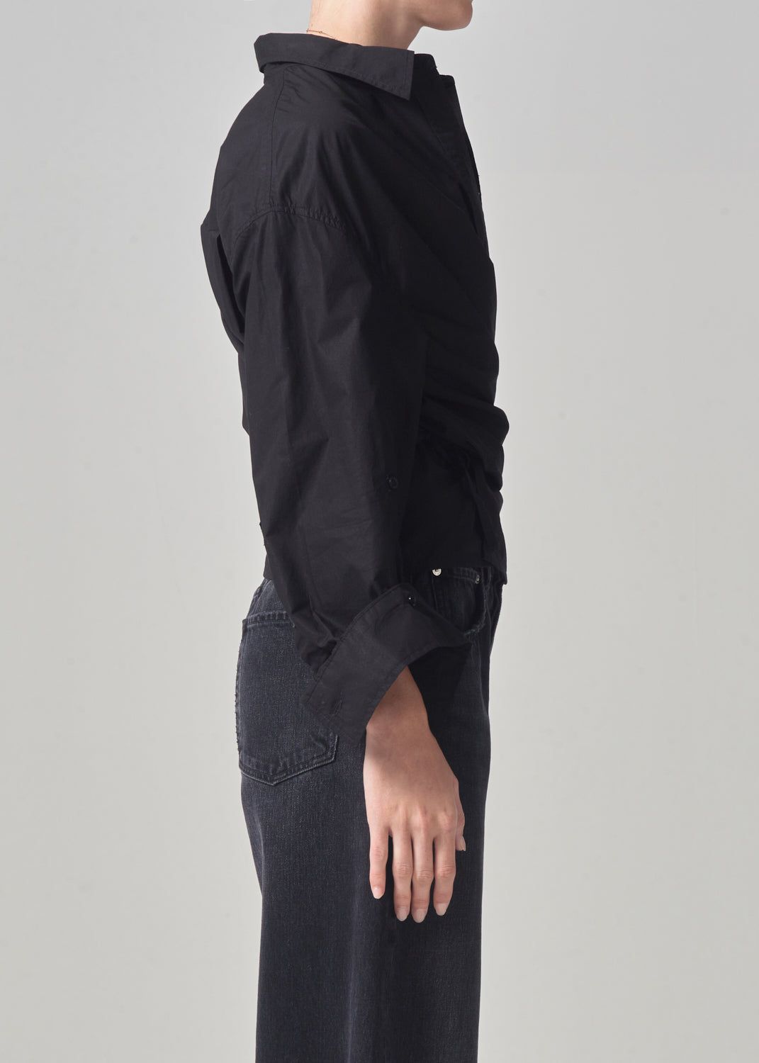 Vienna Wrap Shirt in Black sold by Citizens Of Humanity product image thumbnail 3