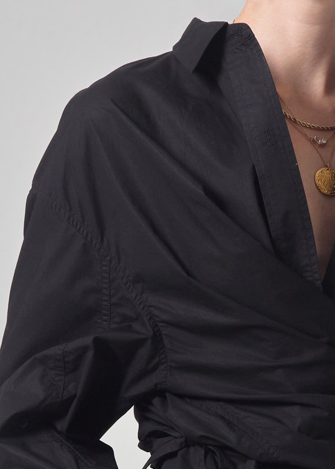 Vienna Wrap Shirt in Black sold by Citizens Of Humanity product image thumbnail 4