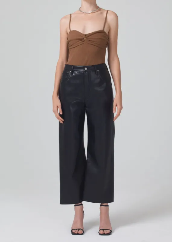 Gaucho Vintage Wide Leg Recycled Leather in Black Beauty sold by Citizens Of Humanity