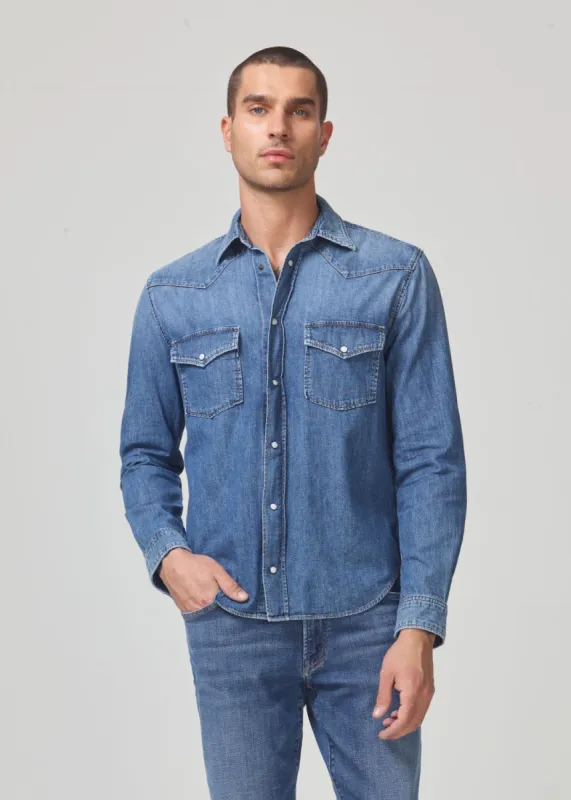 Western Denim Shirt in Matchbook made by Citizens Of Humanity