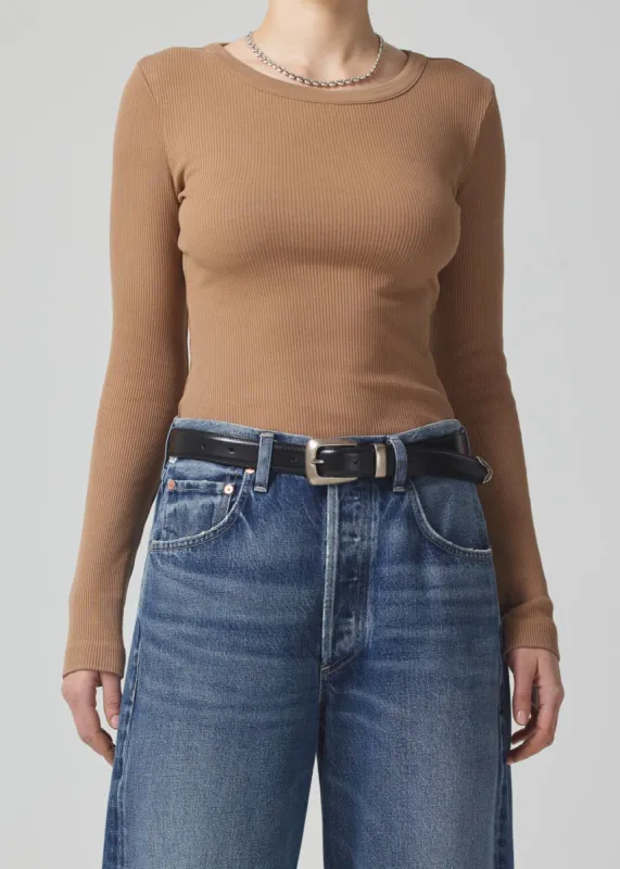 Adeline Top in Camel sold by Citizens Of Humanity