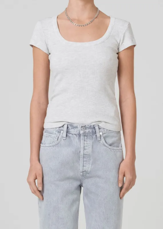 Lima Scoop Neck Tee in Heather Grey sold by Citizens Of Humanity