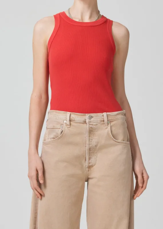 Isabel Rib Tank in Coral Balm sold by Citizens Of Humanity