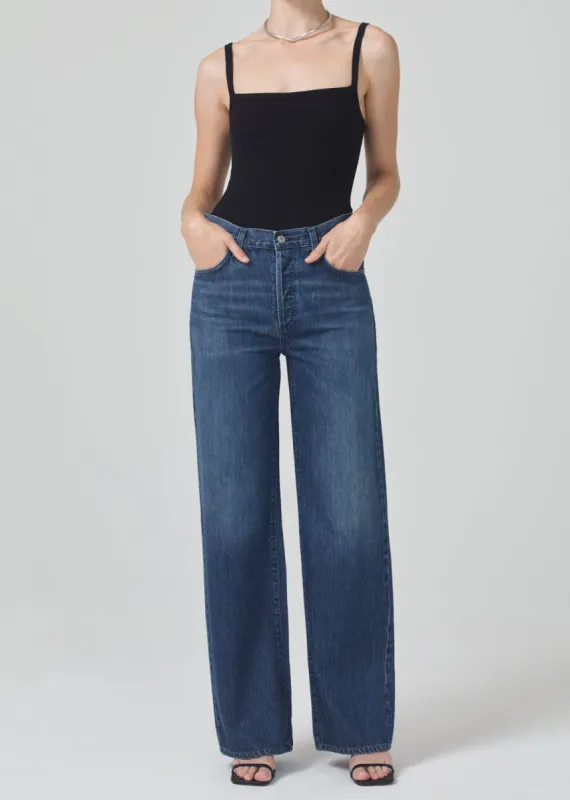 Annina High Rise Wide Leg 30" - H Pocket in Fernet sold by Citizens Of Humanity