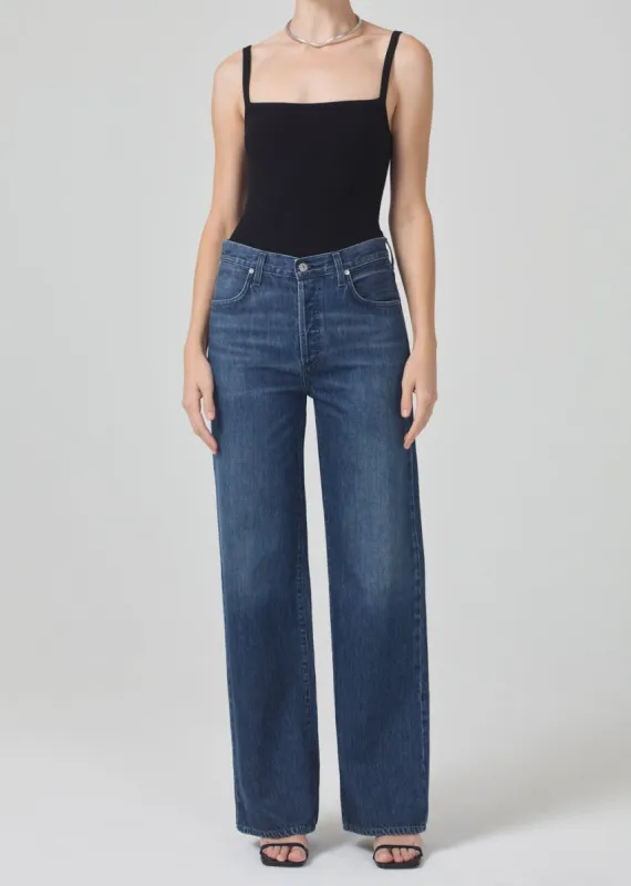 Annina High Rise Wide Leg 33" - H Pocket in Fernet sold by Citizens Of Humanity