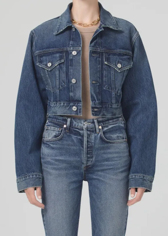 Cybil Crop Denim Jacket in Fabian sold by Citizens Of Humanity