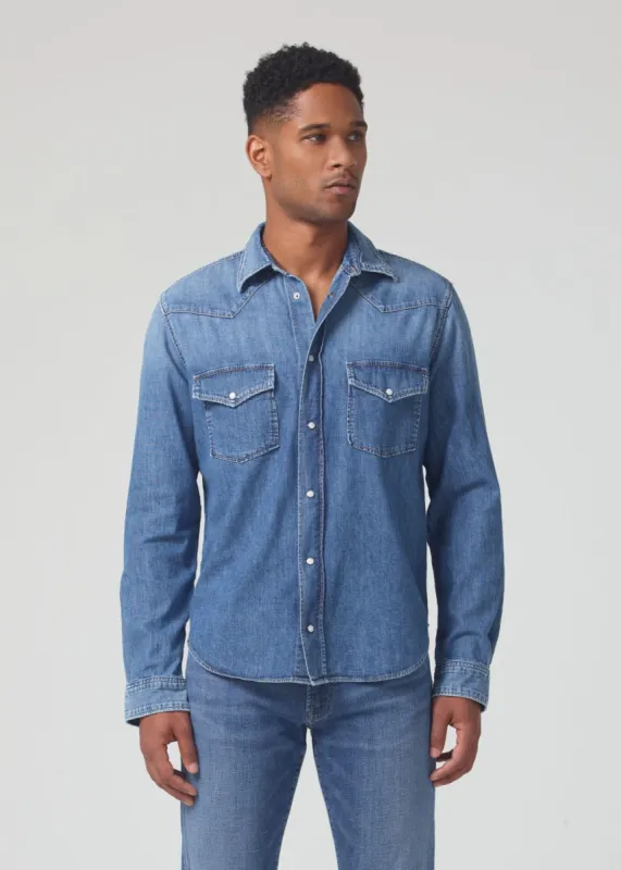 Western Denim Shirt in Ridge made by Citizens Of Humanity
