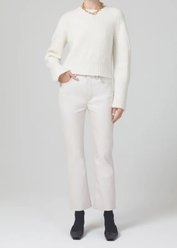 Isola Mid Rise Cropped Boot Recycled Leather in Frosting sold by Citizens Of Humanity