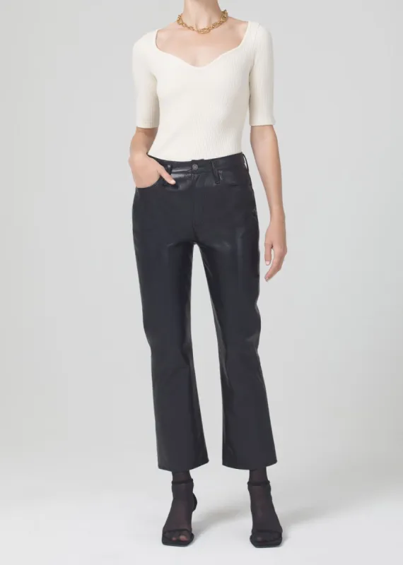 Isola Mid Rise Cropped Boot Recycled Leather in Black sold by Citizens Of Humanity