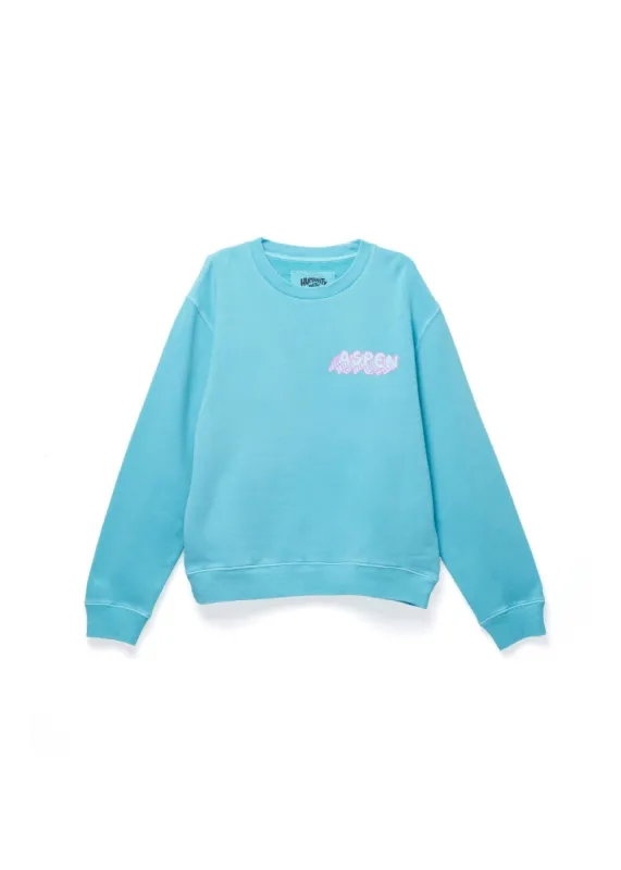 The Haas Brothers So High Adult Unisex Crewneck in Turquoise sold by Citizens Of Humanity