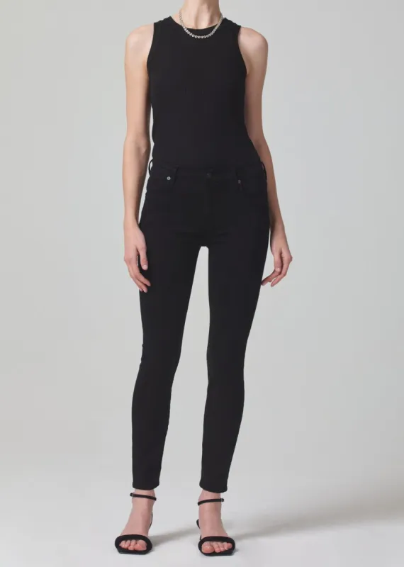 Rocket Ankle Mid Rise Skinny in Plush Black sold by Citizens Of Humanity