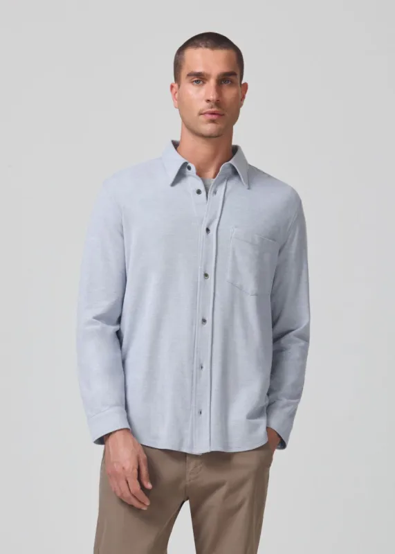 Channing Pique Button Down in Chambray Blue sold by Citizens Of Humanity