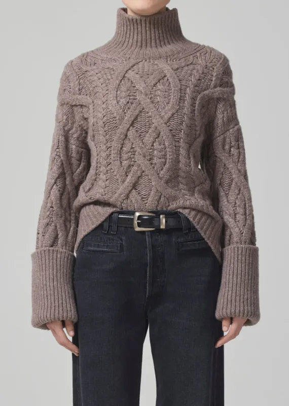 Zola Aran Turtleneck in Wheat sold by Citizens Of Humanity