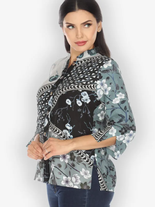 Flower Arrangement Silk Blouse sold by Citron