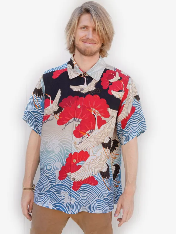 Cranes Above Water Men’s Shirt sold by Citron