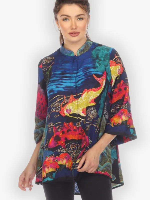 Royal Koi Pond Tummy Tuck Blouse sold by Citron