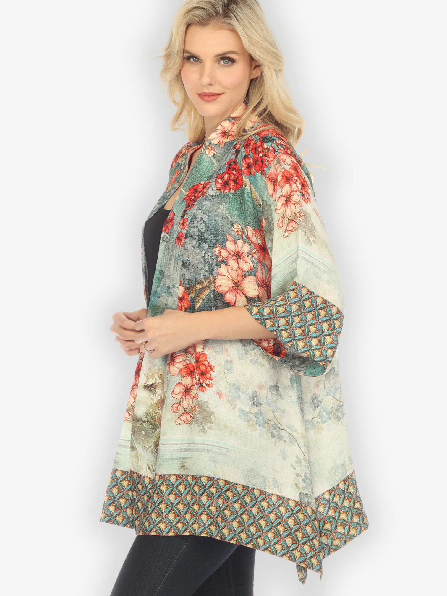 Summer Blossom Silk Kimono Jacket sold by Citron product image thumbnail 2