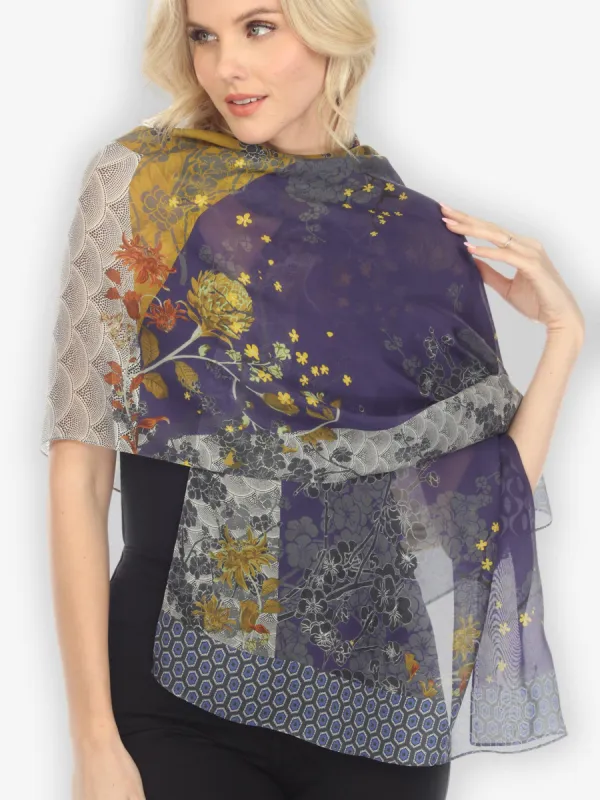 Bohemian Mixed Art Silk Scarf sold by Citron