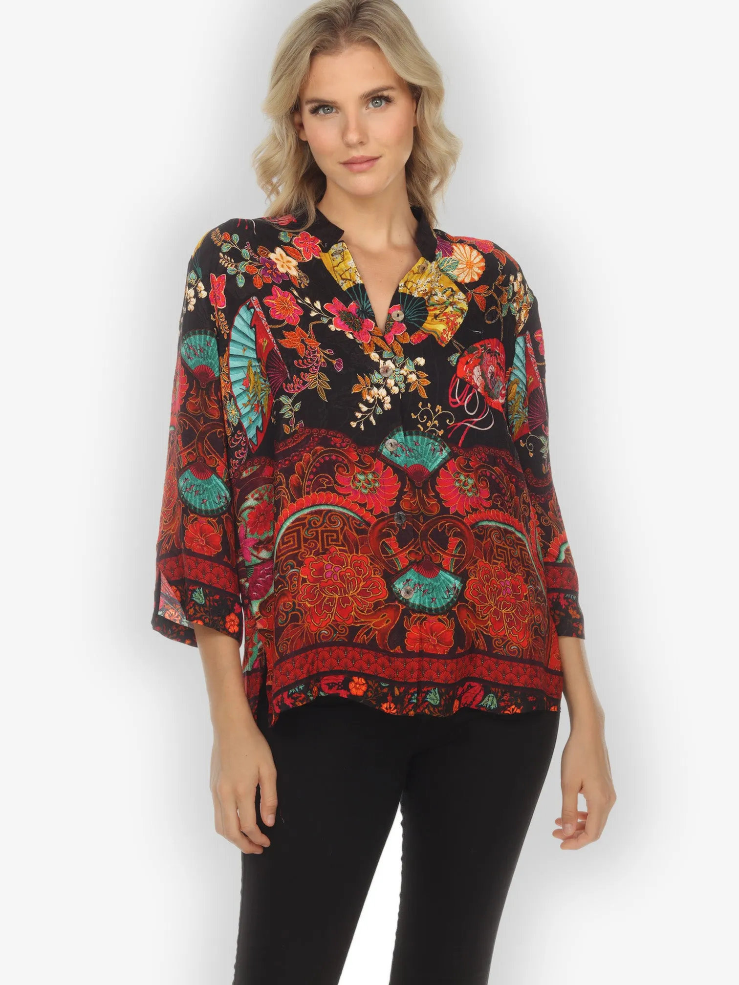 Rich Border Design Citron Style Silk Blouse sold by Citron product image thumbnail 3