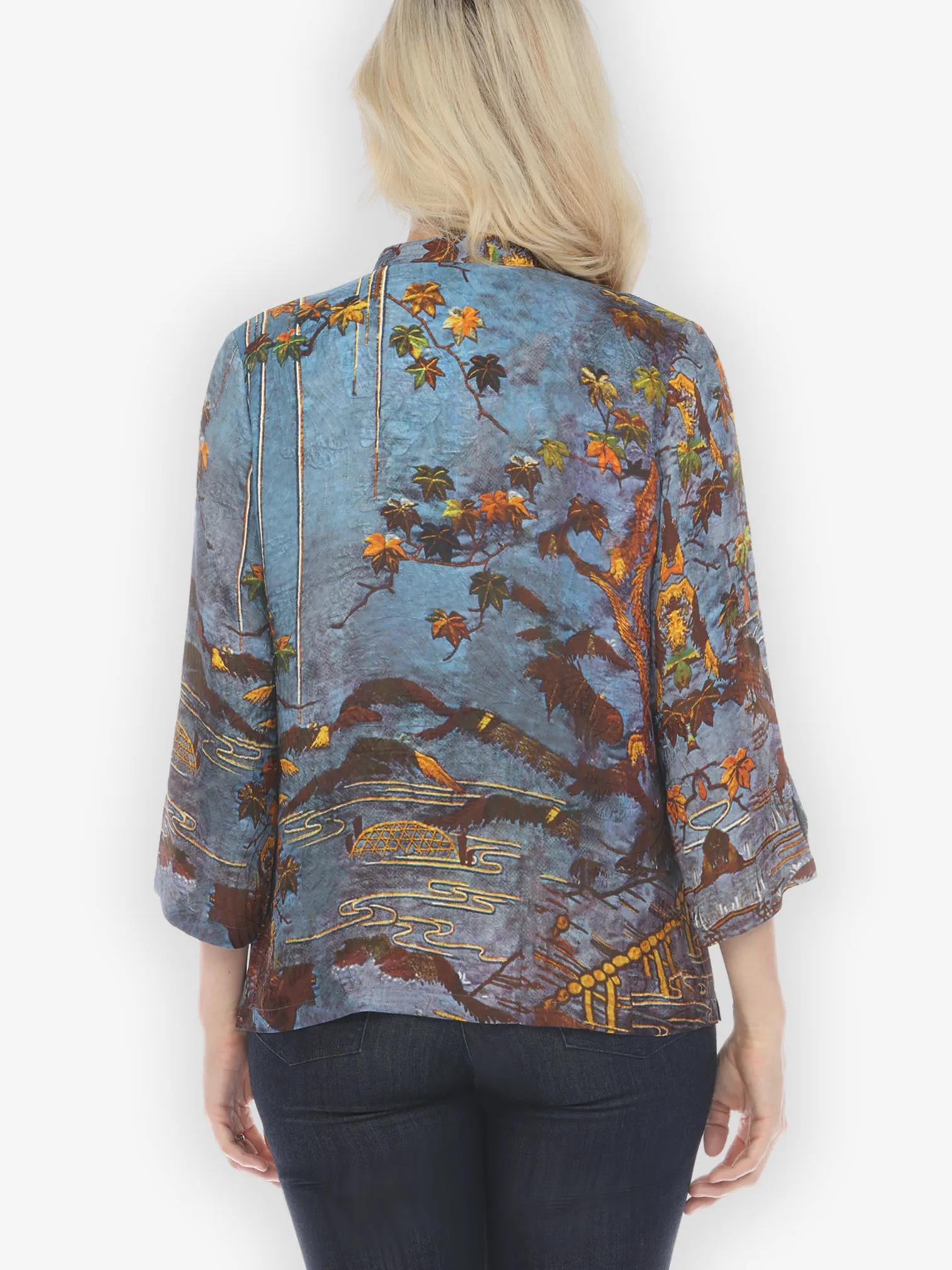 Flowers Over Water Silk Blend Blouse sold by Citron product image thumbnail 3