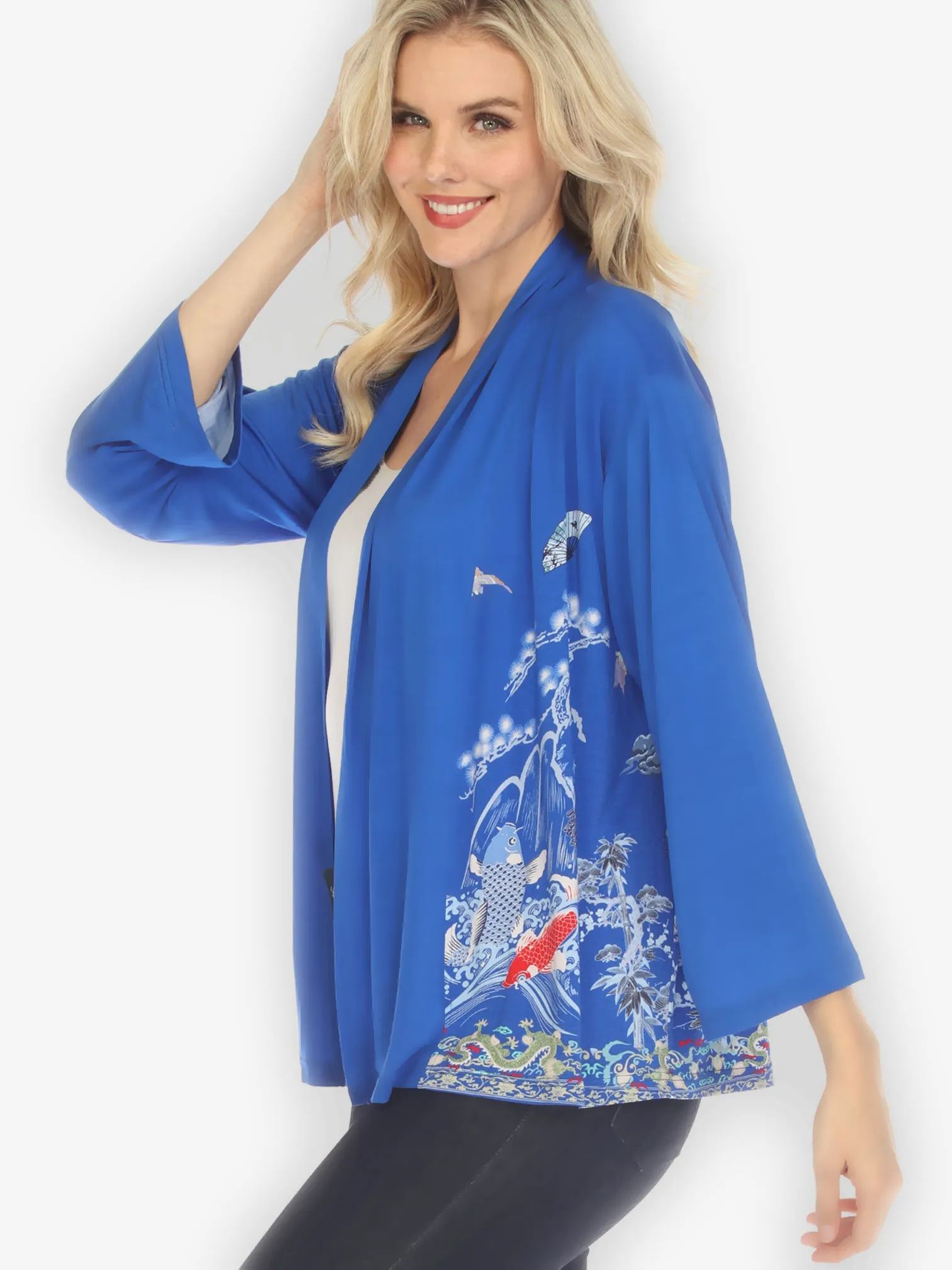 Koi Dragon Bamboo Cardigan in Blue sold by Citron product image thumbnail 2