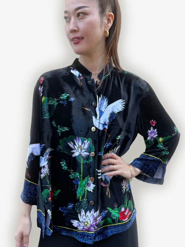 Citron Silk Blend Velvet Blouse sold by Citron